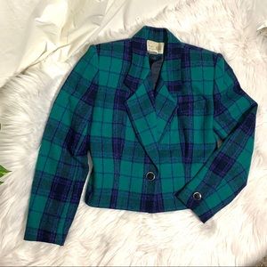 Cropped 1980s Wool Blazer
